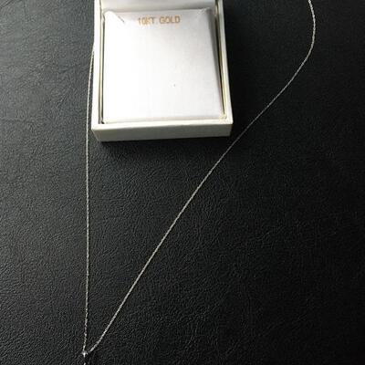 10k White Gold Charm with 18â€ Chain and Box