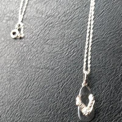 10k White Gold Charm with 18â€ Chain and Box