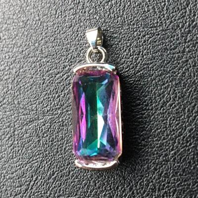 Sterling .925 Pendant with Amethyst Style Stone
