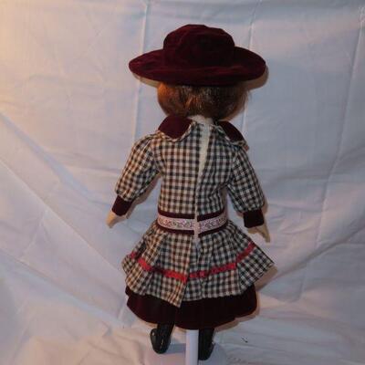 Porcelain Doll with short red hair 