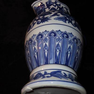 Large Vintage Blue and White Pitcher