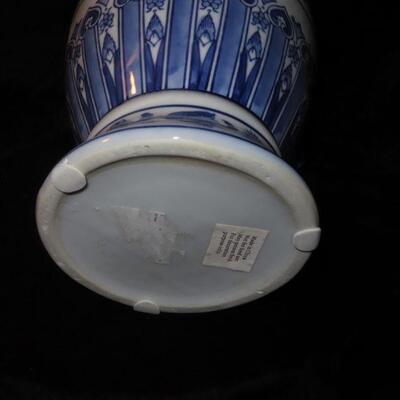 Large Vintage Blue and White Pitcher