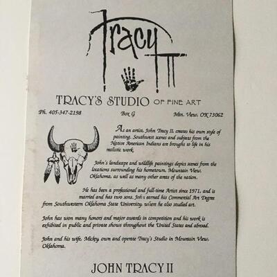 John Tracey II Native American Artist Signed â€œKIOWA THUNDERâ€ 31 x 20