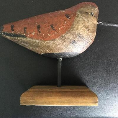 Robert McInnis Folk Art Bird Decoy Hand Carved 8â€