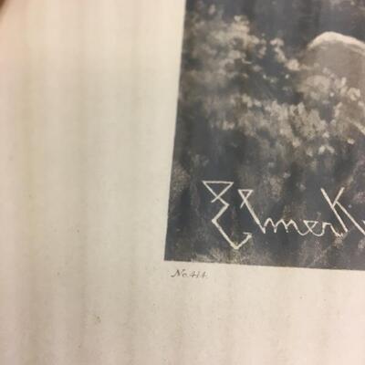 Antique ELMER KEENE Engraving No. 414