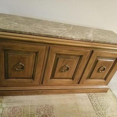 1A - Drexel Heritage Buffet Cabinet w/Marble Top