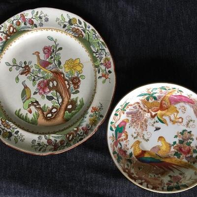 Antique Bone China Plates ENGLAND with Royal Crown Derby â€œOlde Avesburyâ€