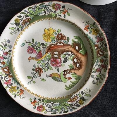 Antique Bone China Plates ENGLAND with Royal Crown Derby â€œOlde Avesburyâ€