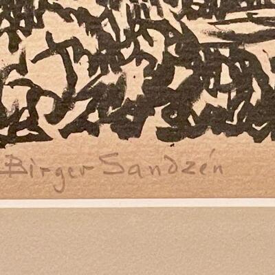   Birger Sandzen Prairie Printmaker signed litho 1925