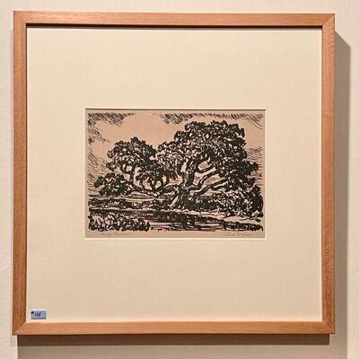   Birger Sandzen Prairie Printmaker signed litho 1925