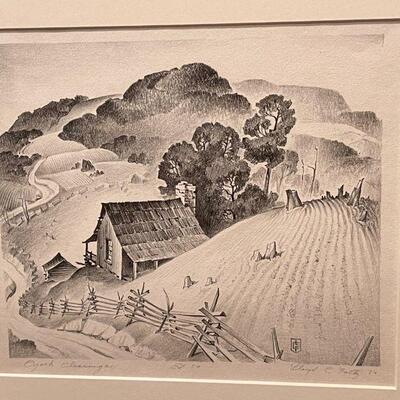 Lloyd Foltz Prairie Printmaker Ozarks Etching 1934