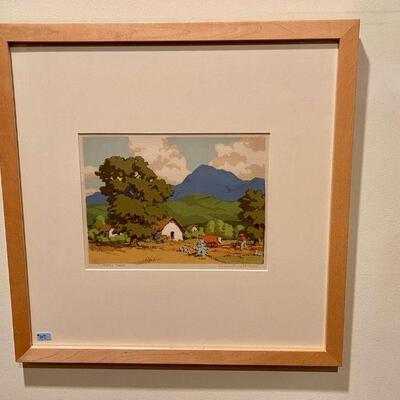 Norma Bassett Hall Prairie Printmaker Color Serigraph 1 of 2