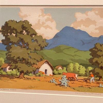 Norma Bassett Hall Prairie Printmaker Color Serigraph 1 of 2