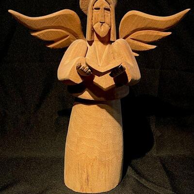 Santa Fe carver Joe Ortega Wooden Angel signed