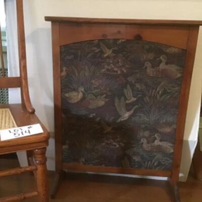 B514 Antique Fireplace Screen and Chair