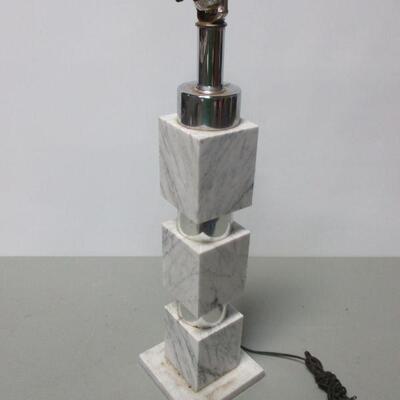 Lot 87 - Tall Table Top Marble Lamp 24 1/2"