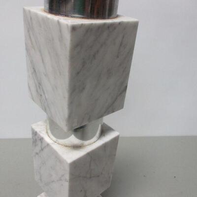 Lot 87 - Tall Table Top Marble Lamp 24 1/2"