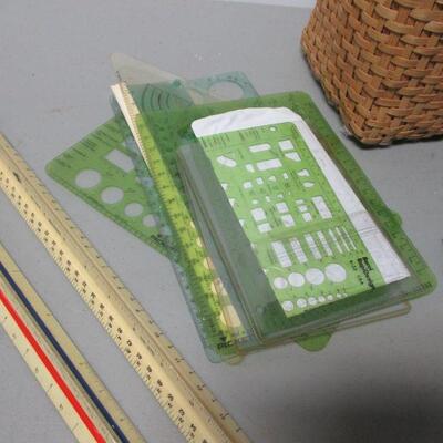 Lot 93 - Office Supplies & Wooden Chess Pieces 