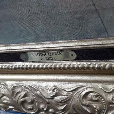 Chess Game Painting w/ Stand