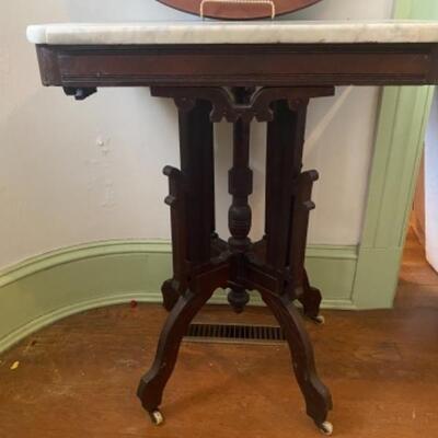 A532 Victorian Marble Top Table with Mirror 