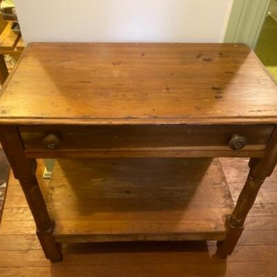 A549 Antique Single Drawer Stand with Prints 
