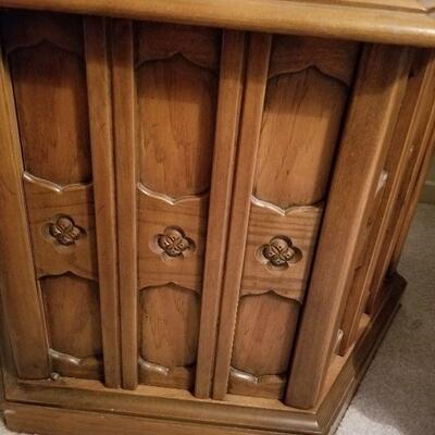 66 - Hexagonal Side Table w/Cabinet
