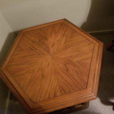 66 - Hexagonal Side Table w/Cabinet