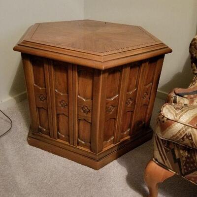66 - Hexagonal Side Table w/Cabinet