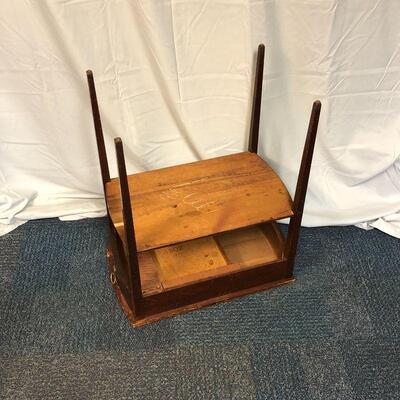 Lot 3 - Solid Wood Side Table with Drawer and Leather Top LOCAL PICKUP ONLY