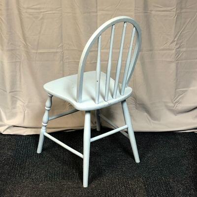 Lot 6 - Solid Wood Blue Side Chair LOCAL PICK UP ONLY