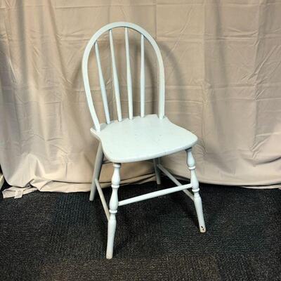 Lot 6 - Solid Wood Blue Side Chair LOCAL PICK UP ONLY
