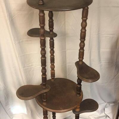 Lot 16 - Mid-Century Solid Wood Plant Shelf