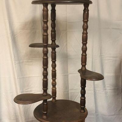 Lot 16 - Mid-Century Solid Wood Plant Shelf