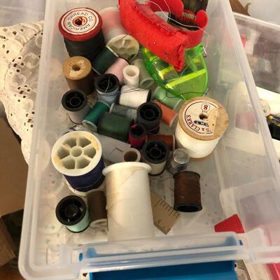 Lot 72 - Box of Sewing Thread and Misc