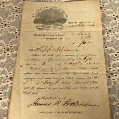 Lot 82 - Antique North Carolina Insurance Certificates