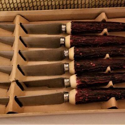 Lot #9  Set of Mid-Century Steak Knives in Original Box