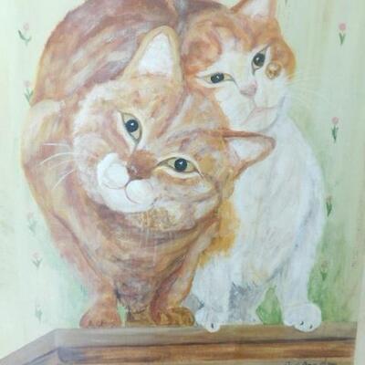 Original Art Cats on Wood Panel 16