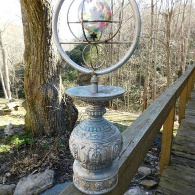Decorative Yard Art with Glass Globe 19