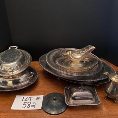 D582 Lot of Silverplate Serving Pieces 