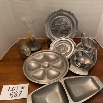 D587 Lot of Pewter and Stainless 
