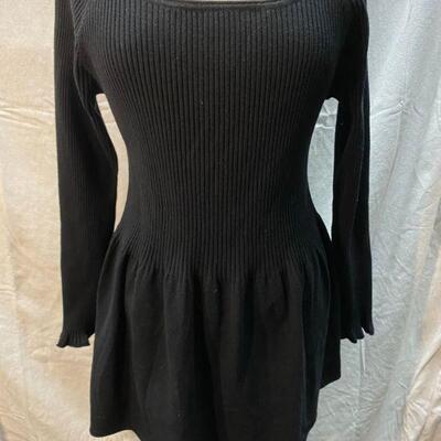 Black Ribbed Tunic Sweater Dress by Soft Surroundings Size XL YD#020-1220-02007