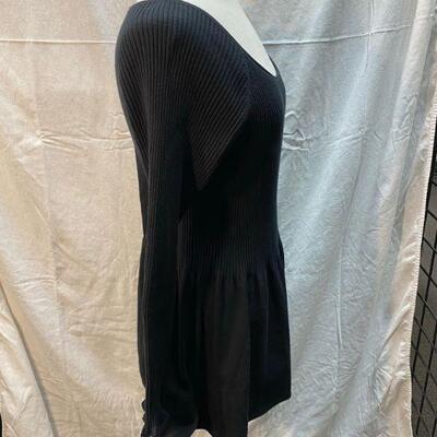 Black Ribbed Tunic Sweater Dress by Soft Surroundings Size XL YD#020-1220-02007