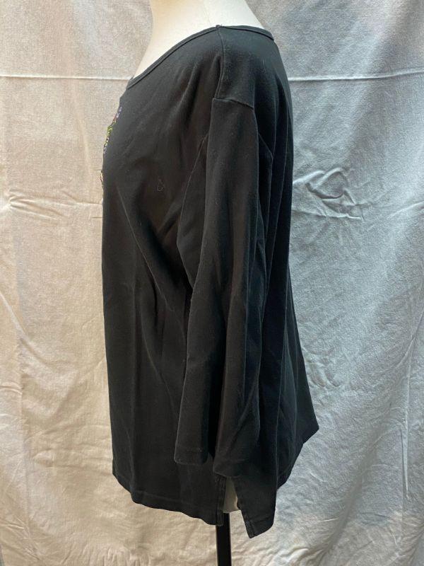 Bob Mackie Wearable Art 3/4 Sleeve Black Embroidered Shirt Size XL YD ...