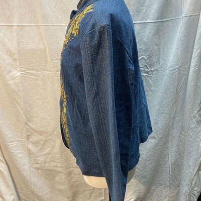 Spiegel Stretch Denim Jacket w/ Embroidered Design Size XL YD#020-1220-02010