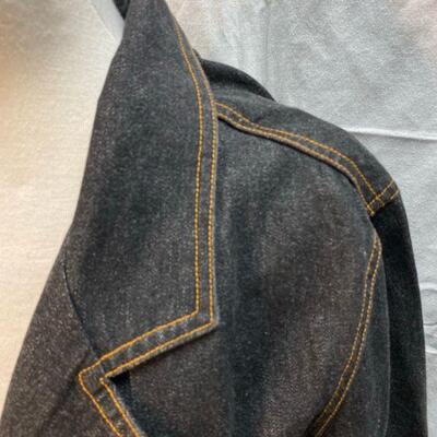 Indigo Moon Dark Rinse Denim Patchwork Jacket Blazer Size Large YD#020-1220-02023