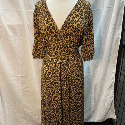 Suzanne Somers Leopard Print Wrap Dress Size 1X YD#020-1220-02035