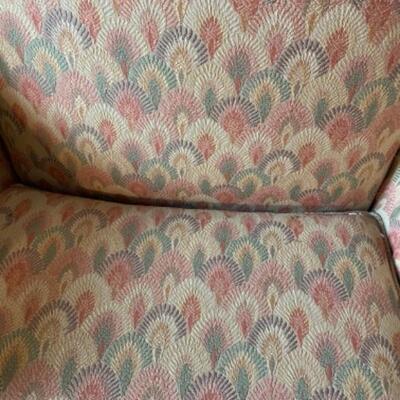 C615 Vintage Upholstered Hickory Wingback Chair 