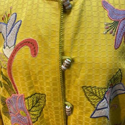 Bright Yellow Flower Embroidered Jacket No Tags YD#020-1220-02045