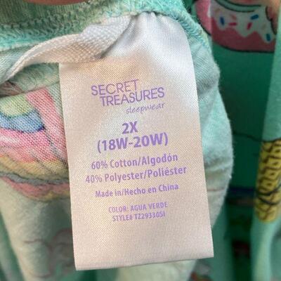 Secret Treasures 2 Piece sleepwear Set Mint Green Lounging Flamingos Size 2X YD#020-1220-02047