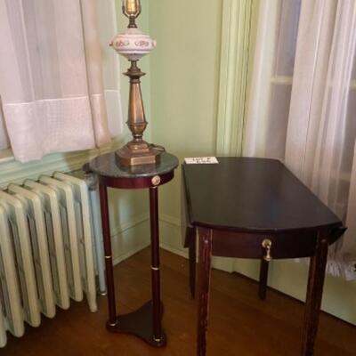 C635 Mahogany Table , Plant Stand with Lamp 